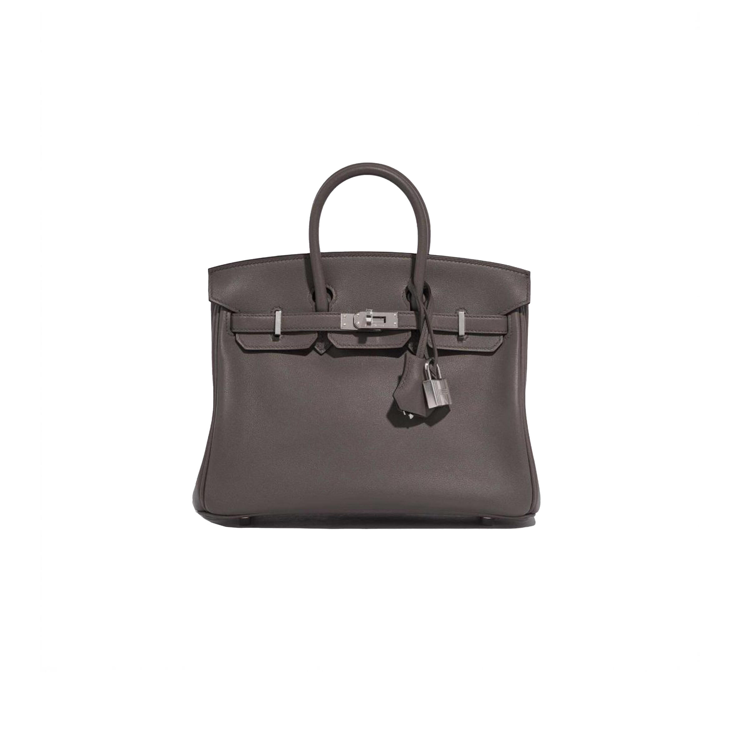 H**me5 BIRKIN 25 SWIFT LEATHER PEWTER GREY SILVER BUCKLE BAG H049362CK10 (25*20*13cm) Master Quality